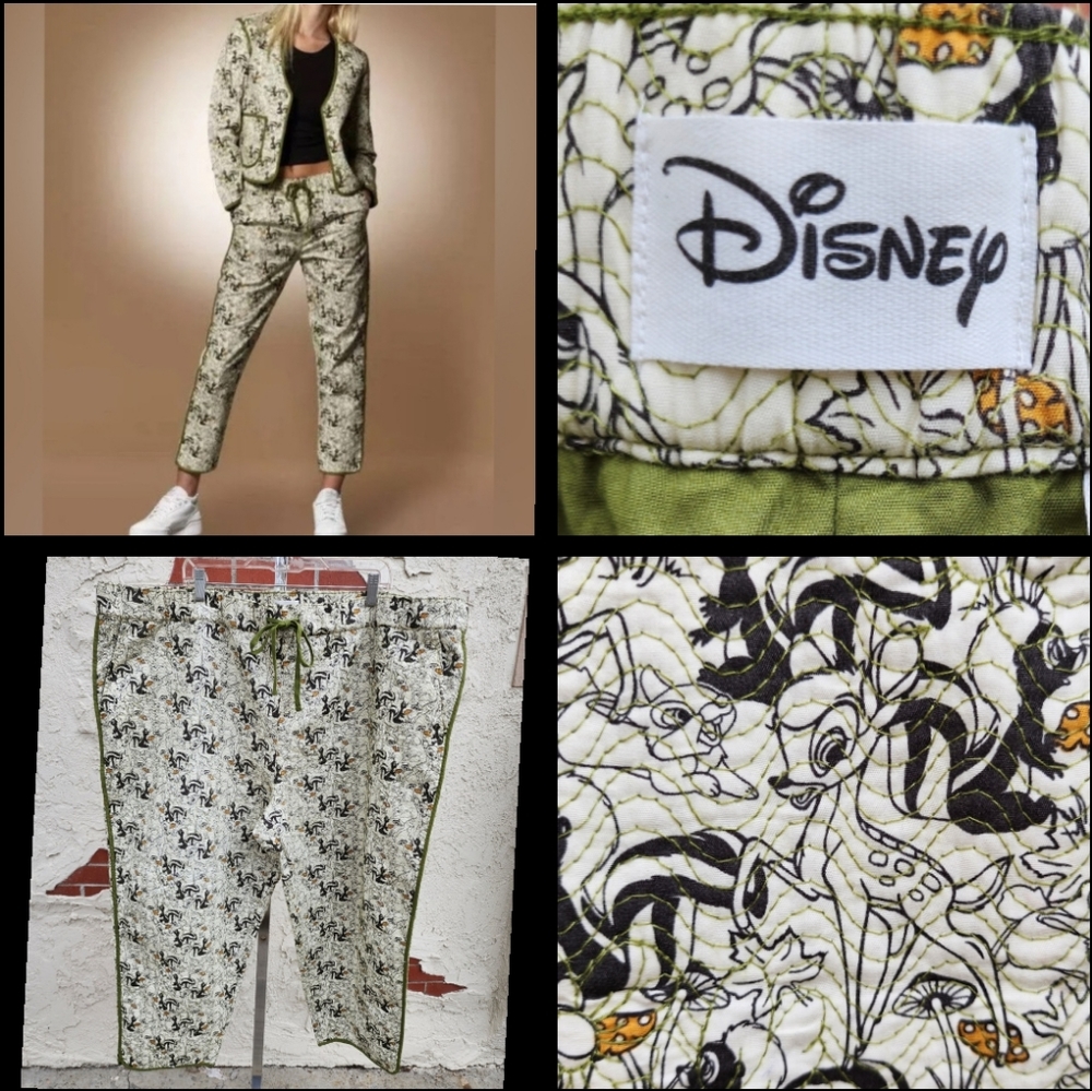 3X women DISNEY bambi thumper quilted ankle crop pants elastic waist drawstring